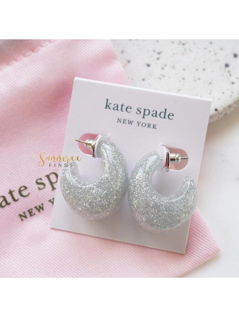 Kate Spade Adoreables Huggie Hoop Earrings Silver